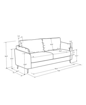 75.6" Polyester Berlin Sofa