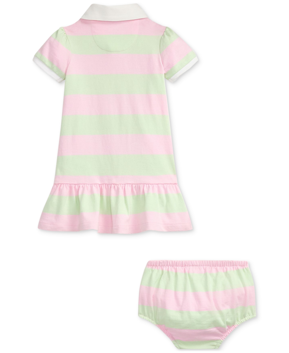 Polo Ralph Lauren Baby Girls Striped Rugby Dress With Bloomers In Pink Stripe