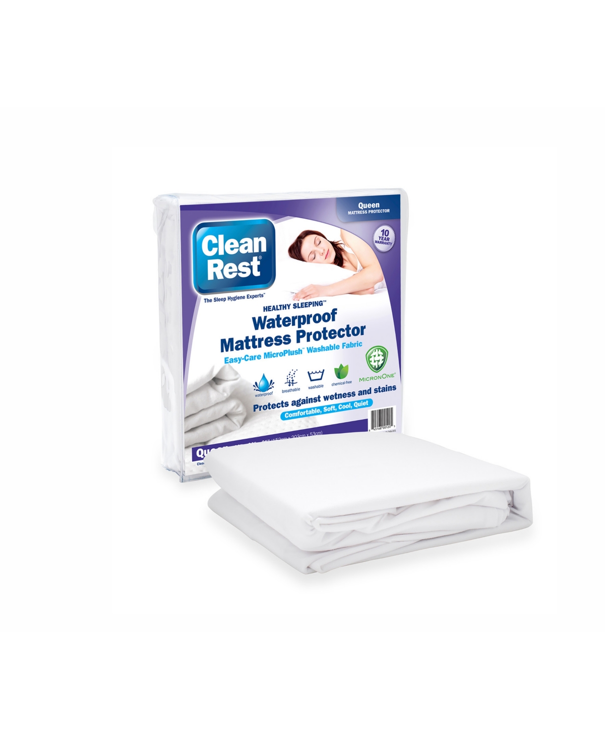 Cleanbrands Fitted Waterproof Mattress Protector, Twin In White