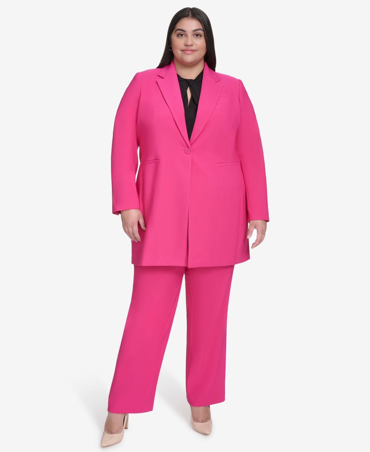 Dkny Plus Size Topper Jacket In Wild Berry