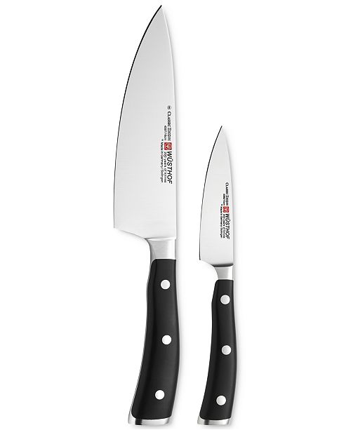 Wusthof Classic Ikon 2 Pc Extra Wide Knife Set Reviews Cutlery Knives Kitchen Macy S