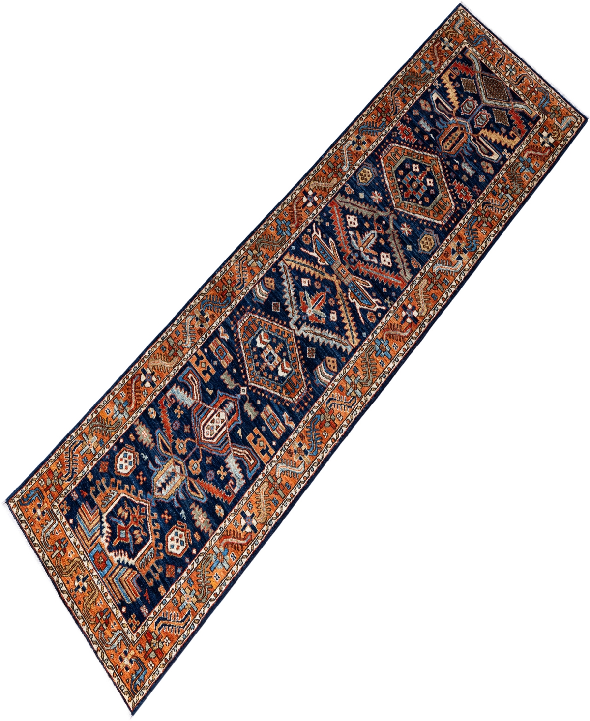 Adorn Hand Woven Rugs Serapi M1999 2'9"x9'10" Runner Area Rug In Blue