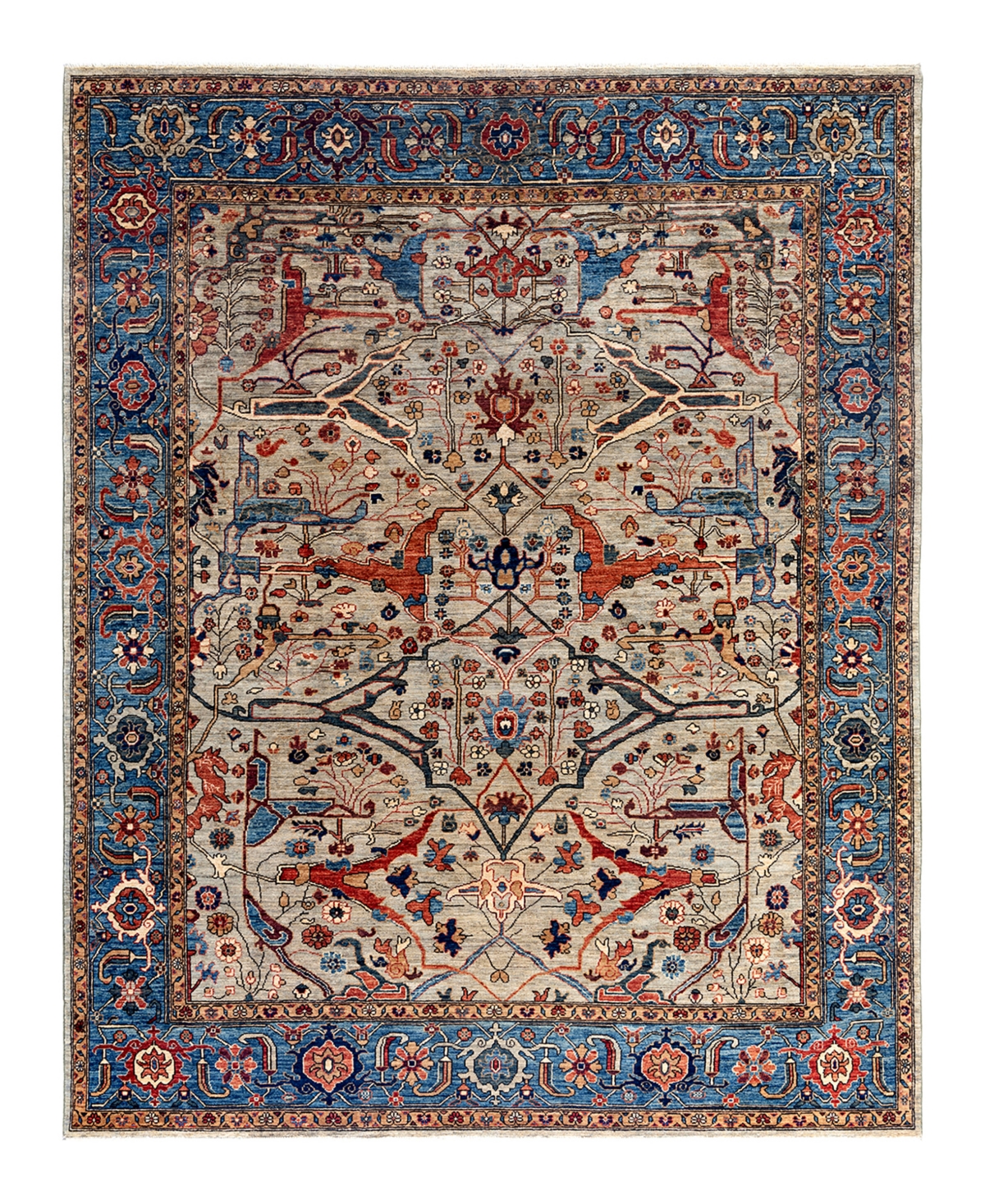 Adorn Hand Woven Rugs Serapi M1999 7'11"x10'1" Area Rug In Gray