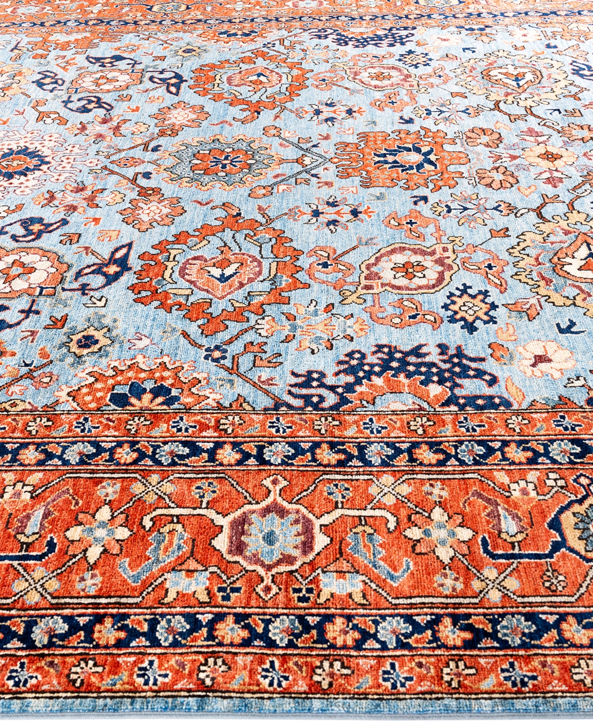 Adorn Hand Woven Rugs Serapi M1999 8'11"x11'9" Area Rug In Light Blue