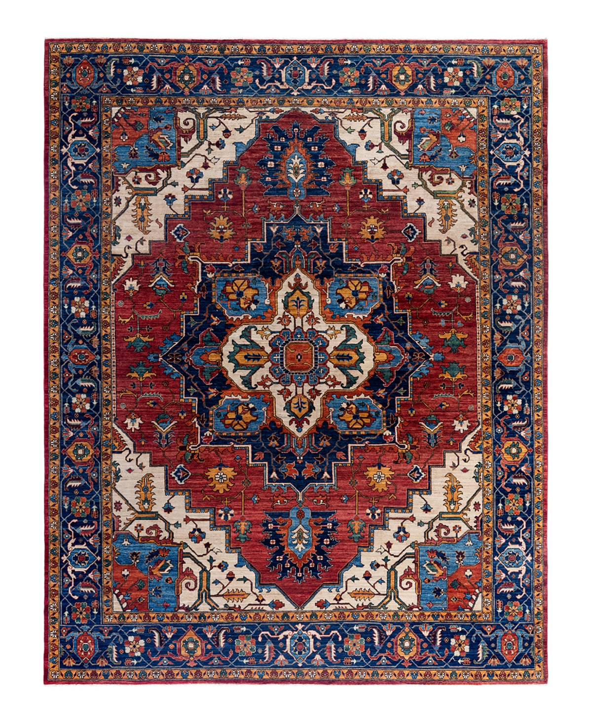 Adorn Hand Woven Rugs Serapi M1999 9'1"x11'8" Area Rug In Red