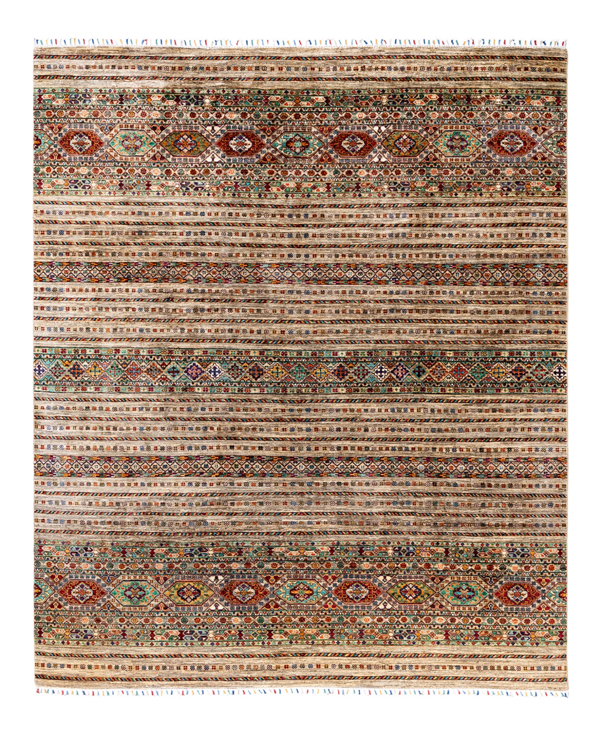 Adorn Hand Woven Rugs Tribal M1999 8'2"x9'10" Area Rug - Brown