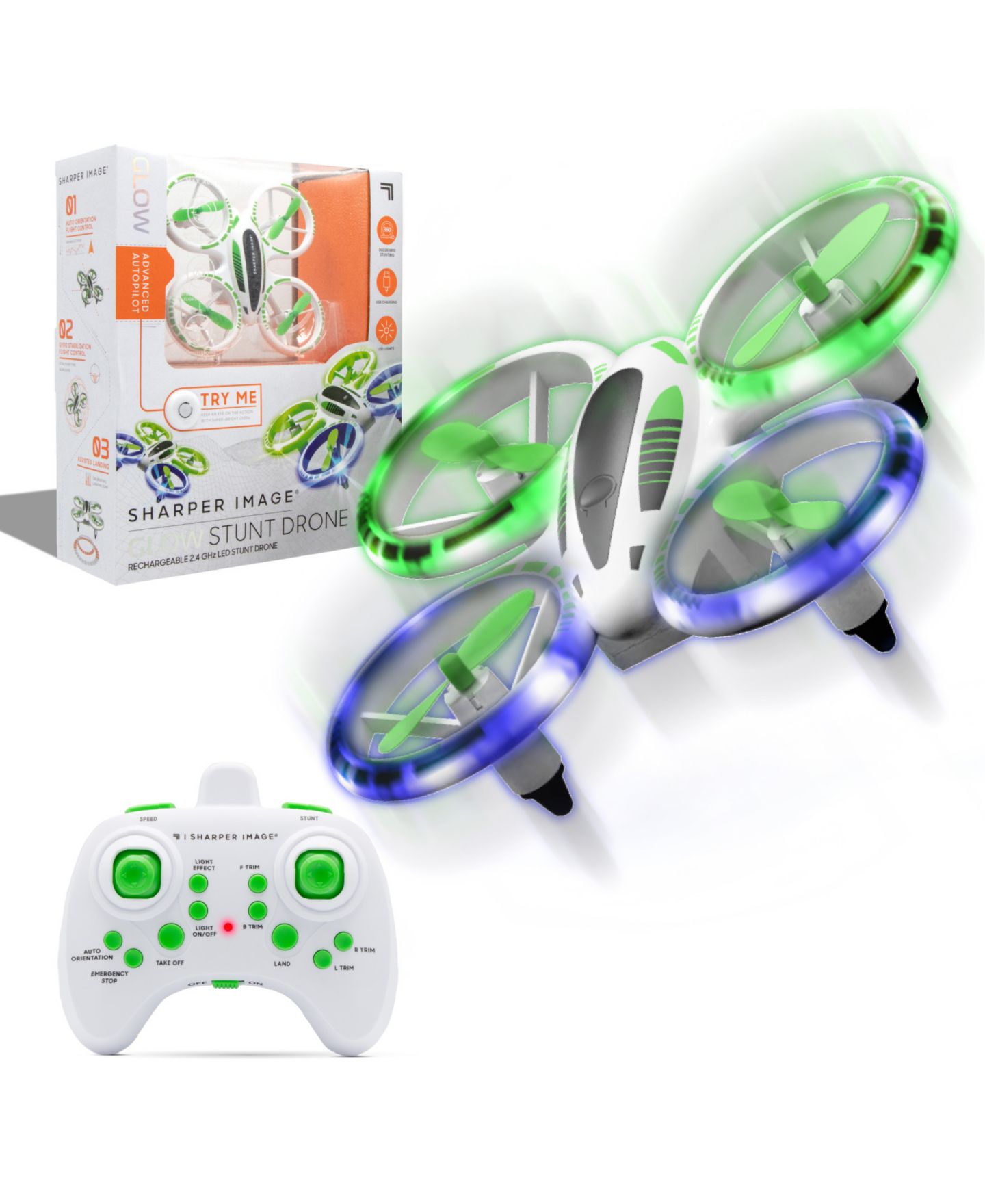 Детская игрушка Sharper Image Glow Up LED Lights Stunt Drone — фото 1