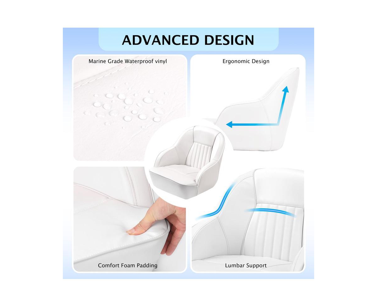 gaomon Pontoon Boat Seat,Captain Bucket Seat With Thickened Sponge Padding,Boat Captains Chairs,Fishing Boat Seats, Boat Bucket Seat for Fishing Boat