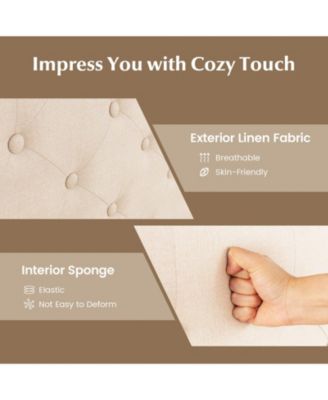 Queen Size Bed Frame with Nail Headboard and Wooden Slats