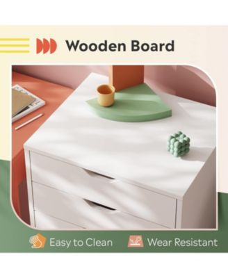 5-Drawer Chest, Wood Storage File Cabinet with Wheels