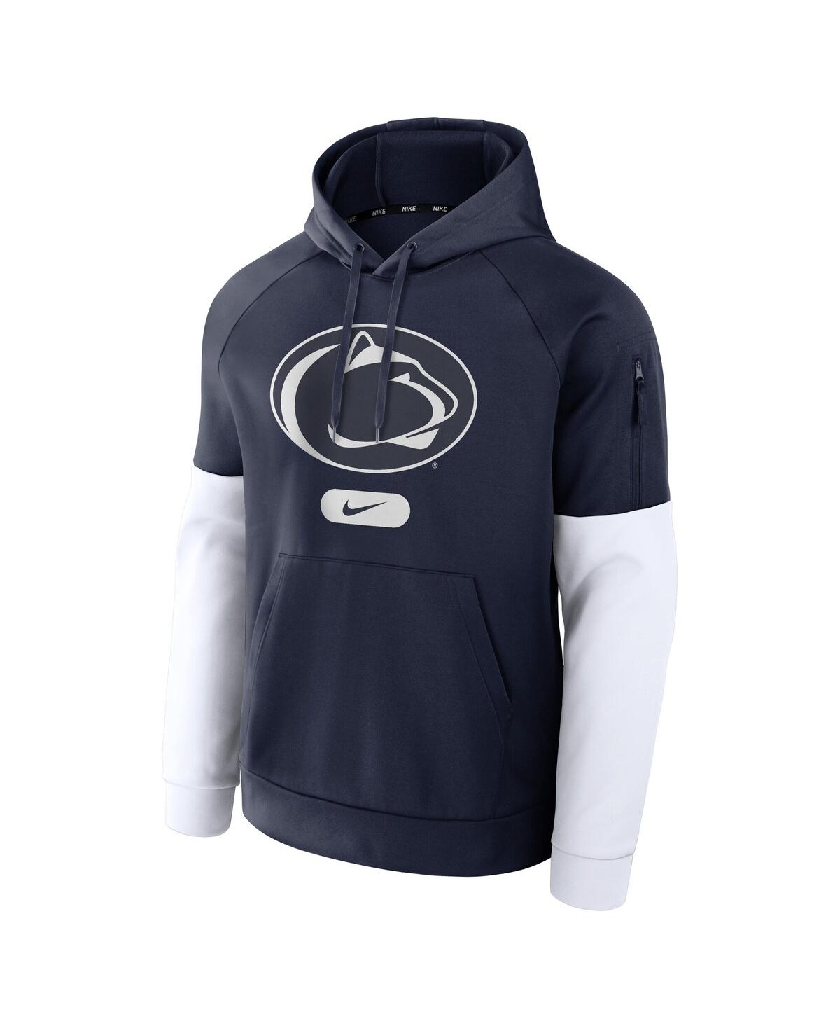 NIKE MEN'S NAVY PENN STATE NITTANY LIONS FITNESS PERFORMANCE PULLOVER HOODIE