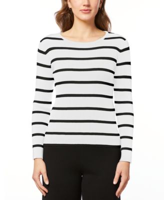 Melissa Paige - Women's Ribbed Striped Sweater