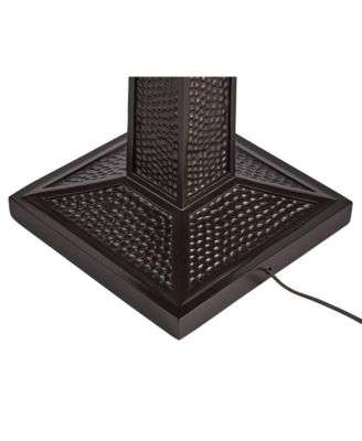 Rustic Western 66" Tall Standing Floor Lamp Column Pull Chain Bronze Metal Living Room Bedroom House Reading Office Home Decor Cabin Oak Leaves Mica Shade (Colors May Vary)