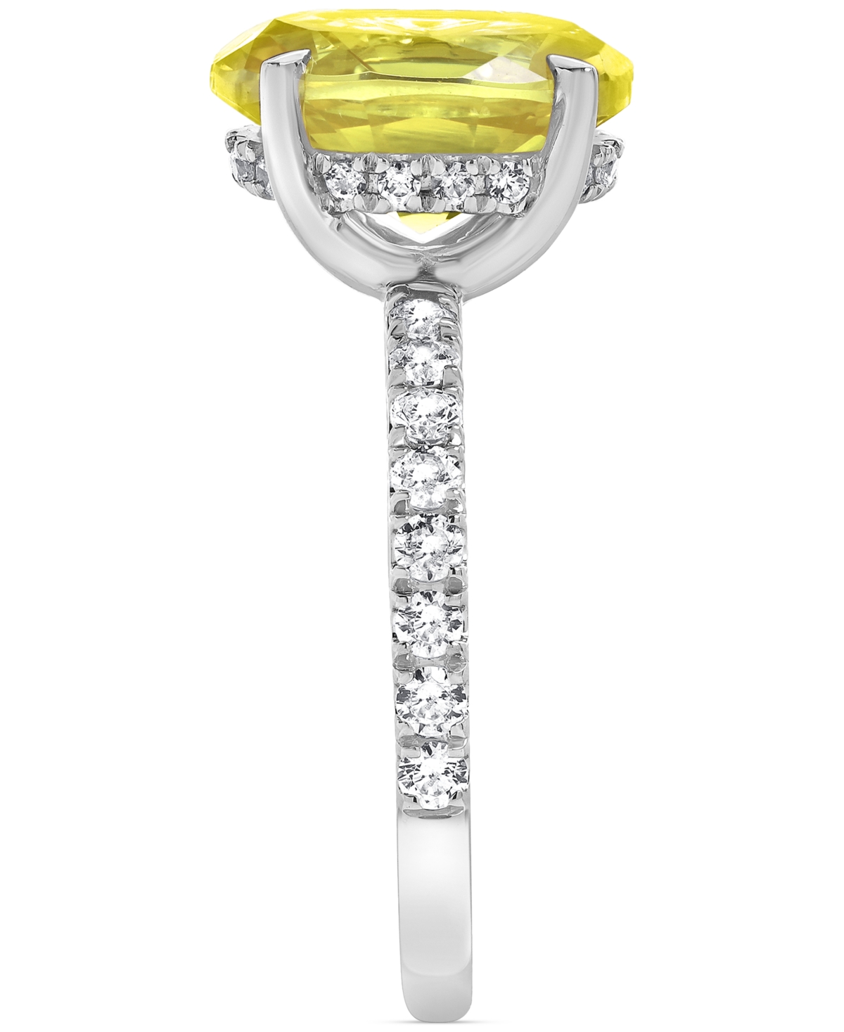 Badgley Mischka Igi Certified Lab Grown Yellow Diamond Oval-shaped Engagement Ring (3-1/2 Ct. T.w.) In 14k White, Ye In White Gold