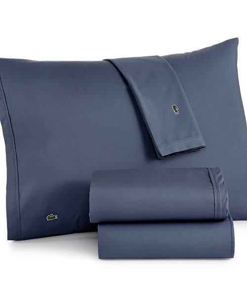 Lacoste Solid Cotton Percale Queen Sheet Set & Reviews Sheets
