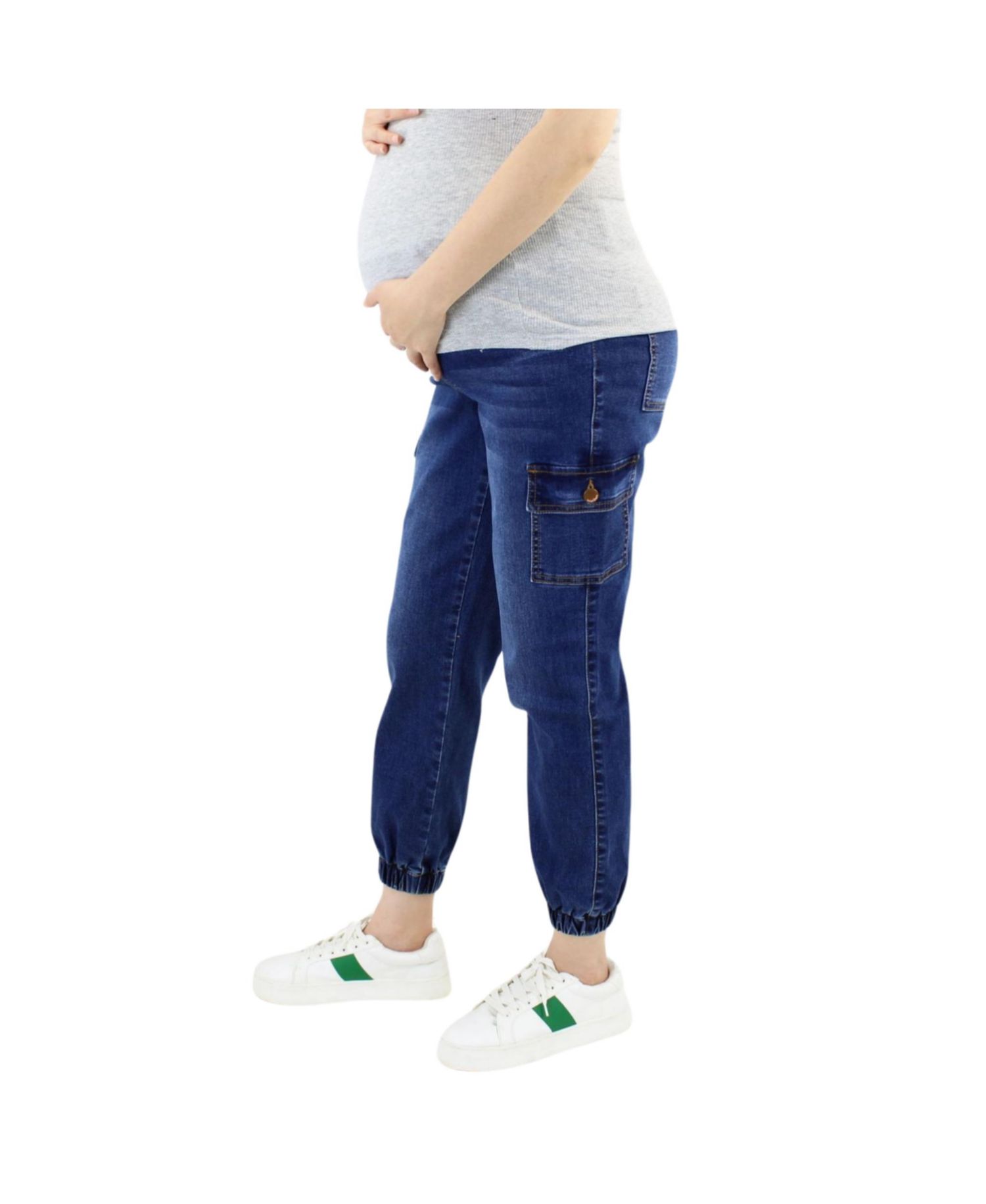 Maternity Denim Cargo Jogger
