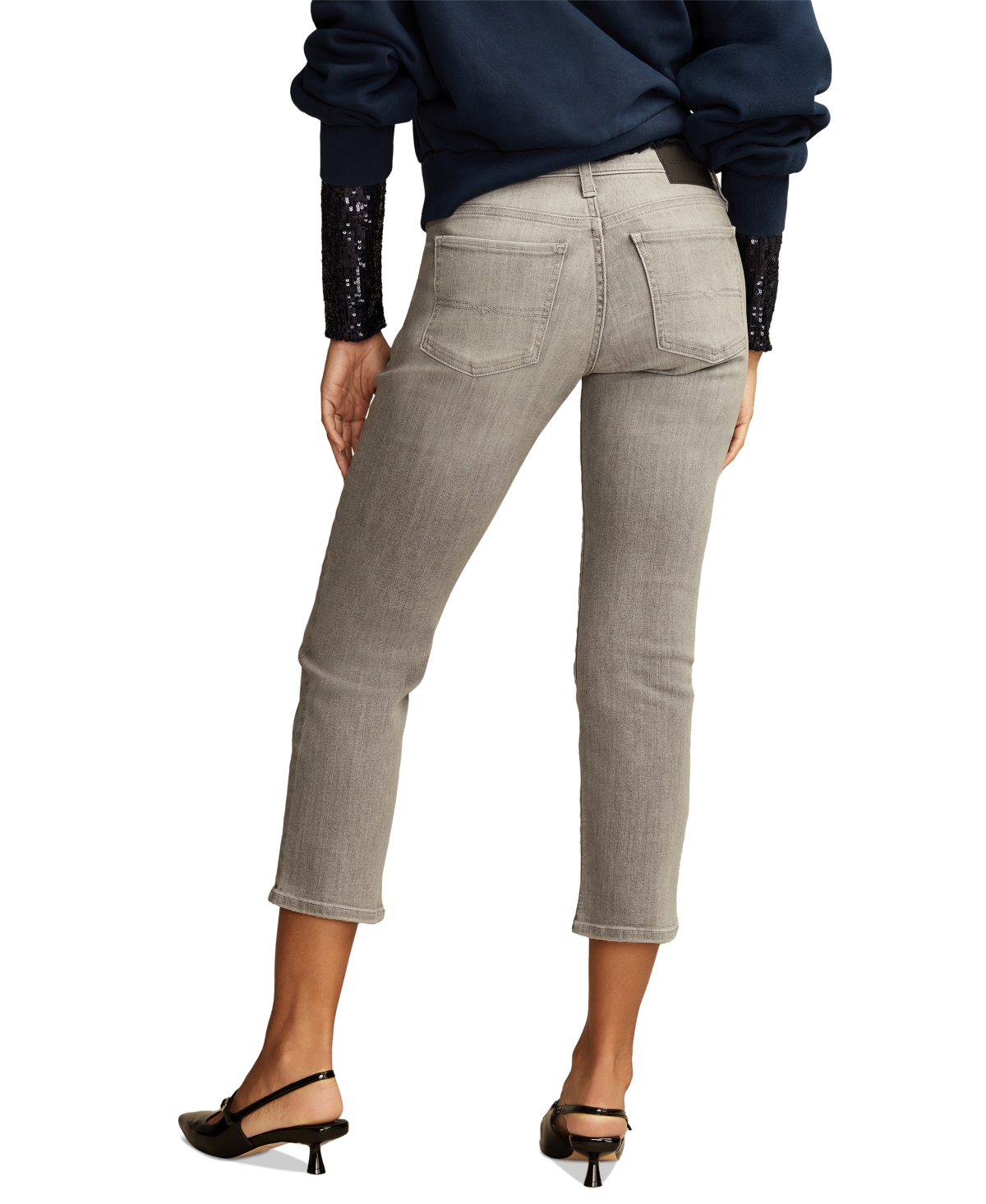 Shop Lucky Brand Women's Sweet Cropped Mid-rise Jeans In Pebble Grey Wash