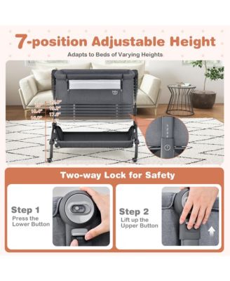 3-in-1 Portable Baby Bassinet Bedside Sleeper Cradle with Mattress& Storage Basket