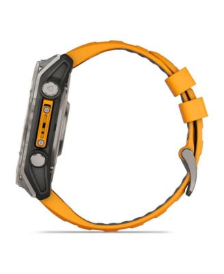 fenix 8 51mm, AMOLED, Outdoor & Fitness GPS Smartwatch, Saphire, Bare Graphite Titanium, Spark Orange/Graphite Band, NA