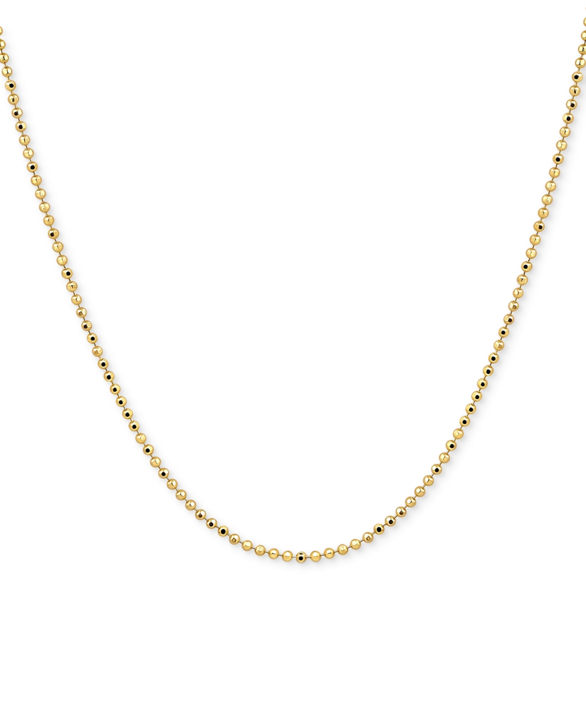 Giani Bernini Faceted Bead Link Chain Necklace, 16" + 2" Extender, Exclusively At Macy's In Gold Over Silver