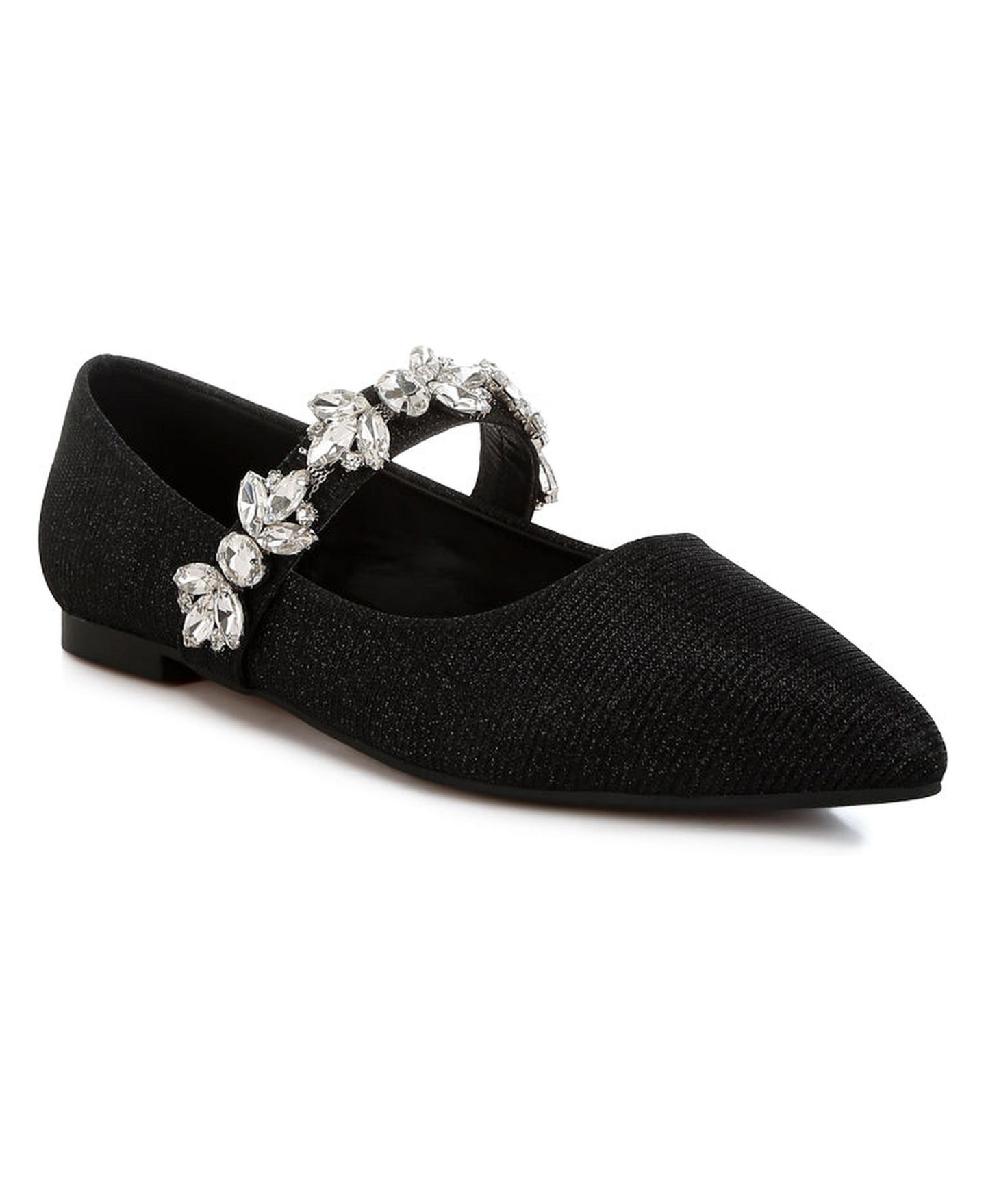 Женские балетки Rag & Co Flavia Diamante Brooch Glitter Ballerinas, цвет: Чёрный — фото 2