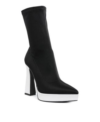 Womens Rabha Contrasting Platform Detail Sock Boots