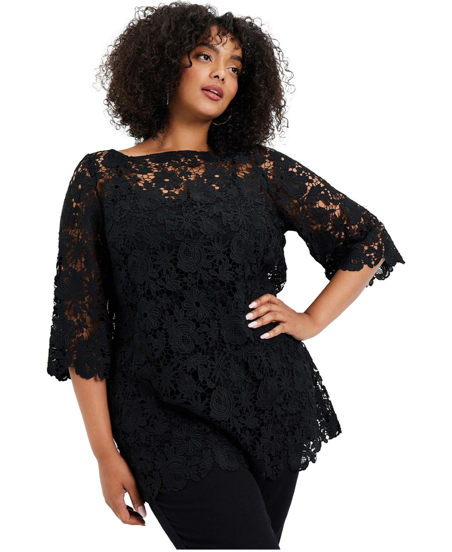 Women's June + Vie Allover Lace Top