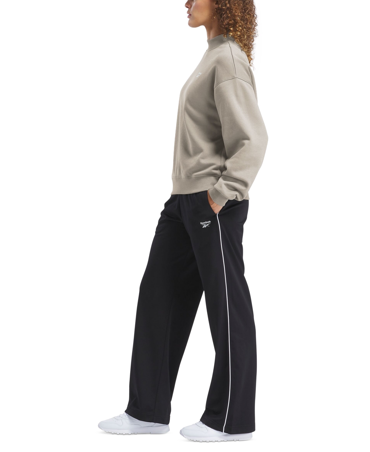 Reebok Women's Identity Cotton Fleece Mock Neck Sweatshirt
