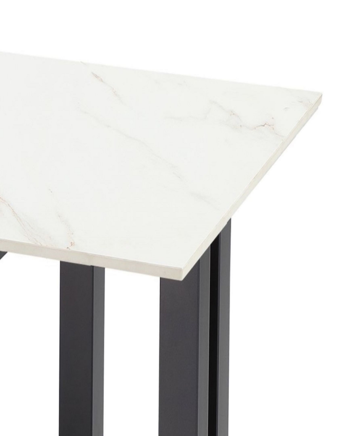 Macy's Emila 24" Square Sintered Stone Mix And Match End Table In Stone White,gunmetal