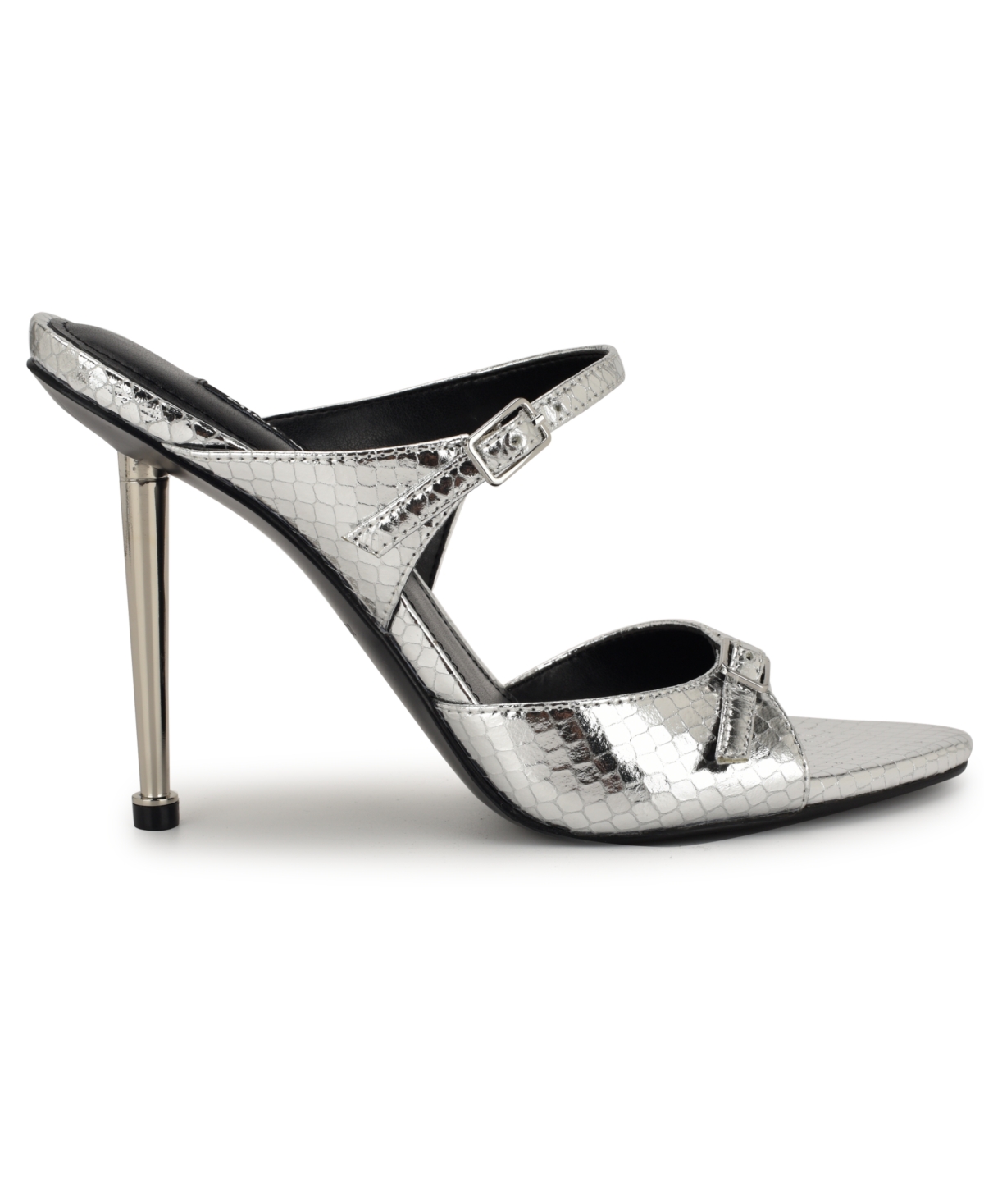 Nine West Women's Reida Open Toe Dress Sandals In Silver Snake