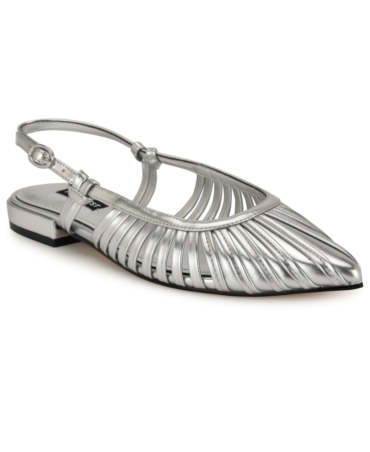 Nine West Women's Duria Pointy Toe Dress Mules In Silver