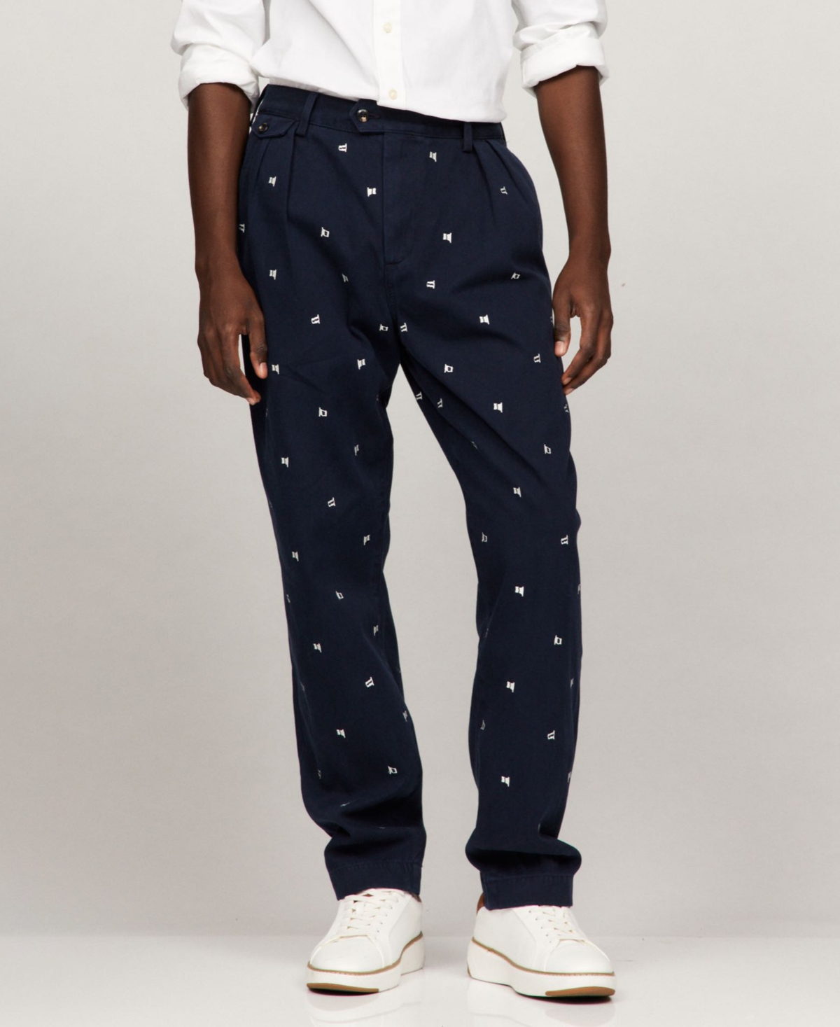 TOMMY HILFIGER MEN'S EMBROIDERED PANTS 