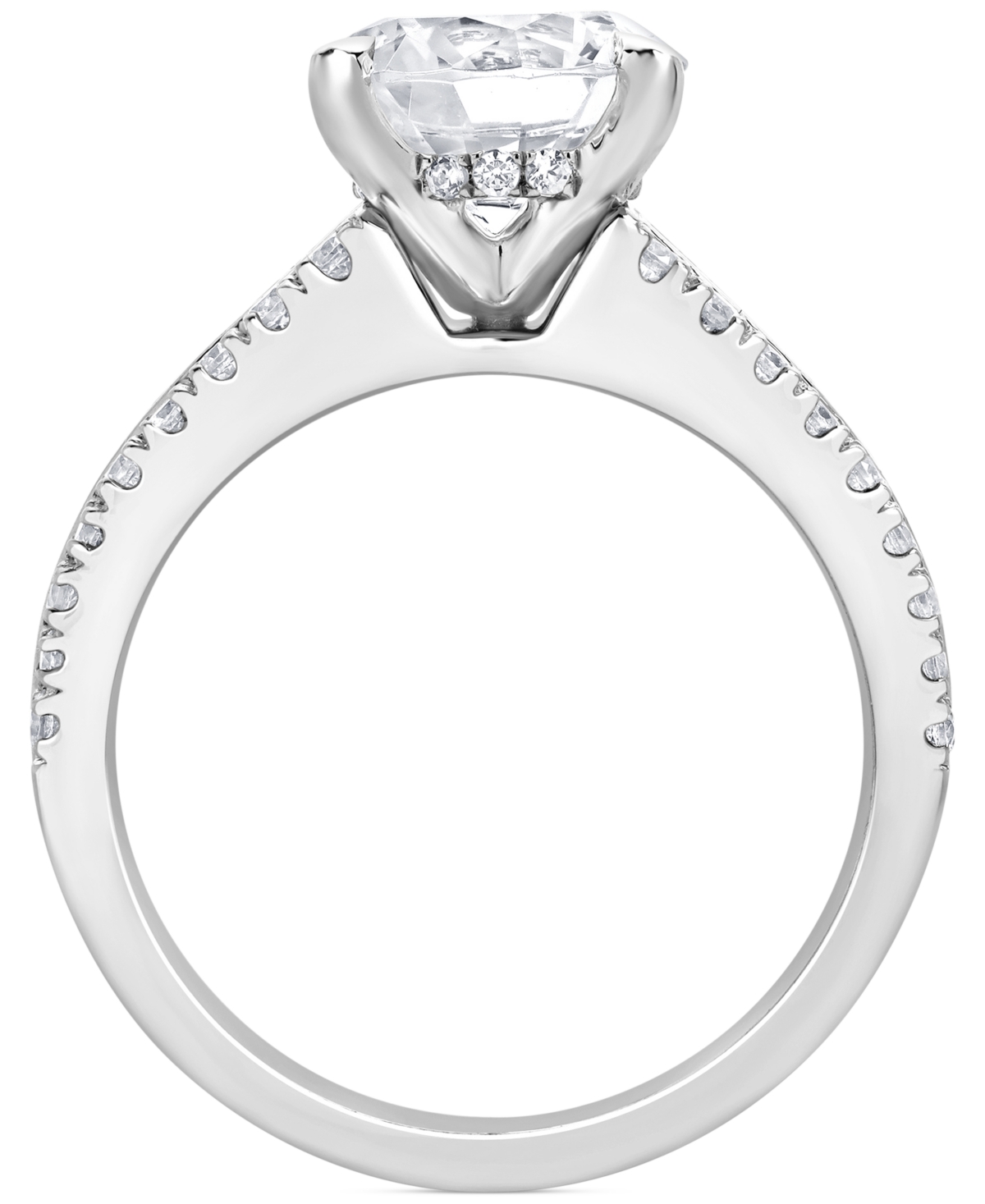 Badgley Mischka Igi Certified Lab Grown Two-row Diamond Engagement Ring (3 Ct. T.w.) In 14k Yellow, White Or Rose Go In White Gold