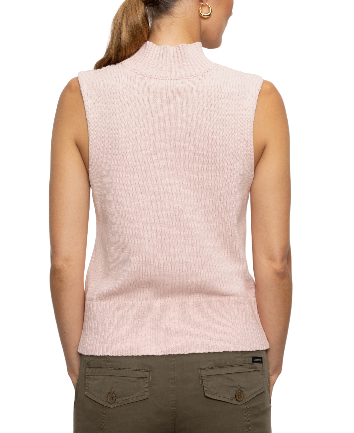 Sanctuary Cotton Turtleneck Sweater Tank In Rosewood