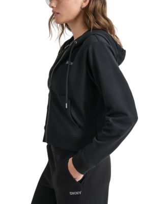 Women's Studded-Logo Full-Zip Fleece Hoodie