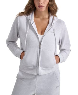 Women's Studded-Logo Full-Zip Fleece Hoodie