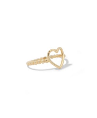 Gold Open Heart Ring 14K Gold