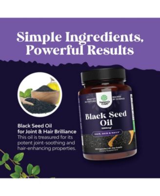 Cold Pressed Black Seed Oil Capsules, Nigella Sativa Black Cumin Seed Oil Capsule for Immune Support Joint Health and Digestion, Nature's Craft, 180ct
