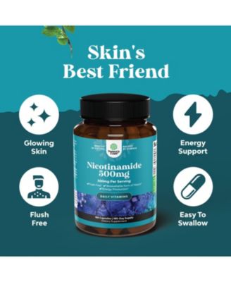 Nicotinamide Capsules, Mitochondrial Energy and Potent Skin Supplement, Nature's Craft, 180ct