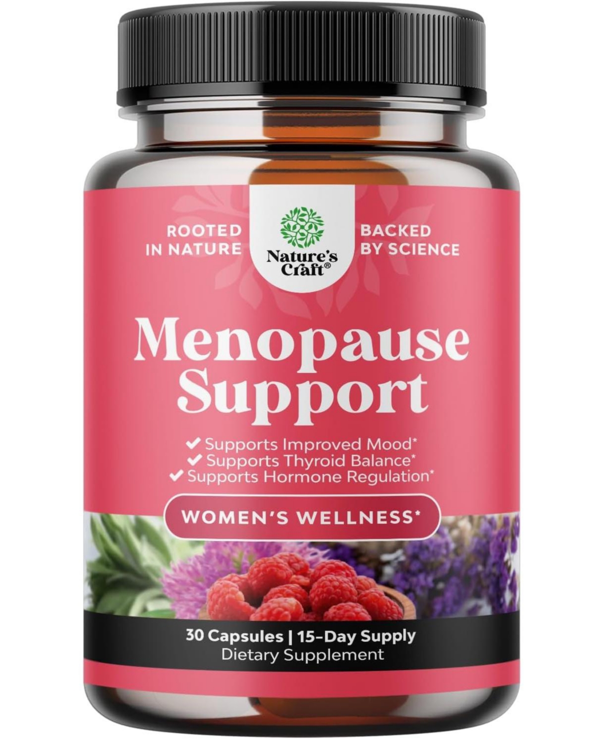 Menopause Support Capsules, Hormone Balance for Women for Night Sweats Mood, Nature's Craft, 30ct