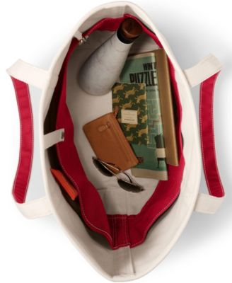 Large 5 Pocket Open Top Long Handle Canvas Tote Bag