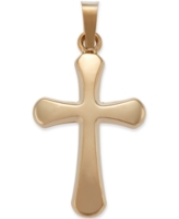 Rounded Cross Pendant in 14k Yellow Gold - Yellow Gold