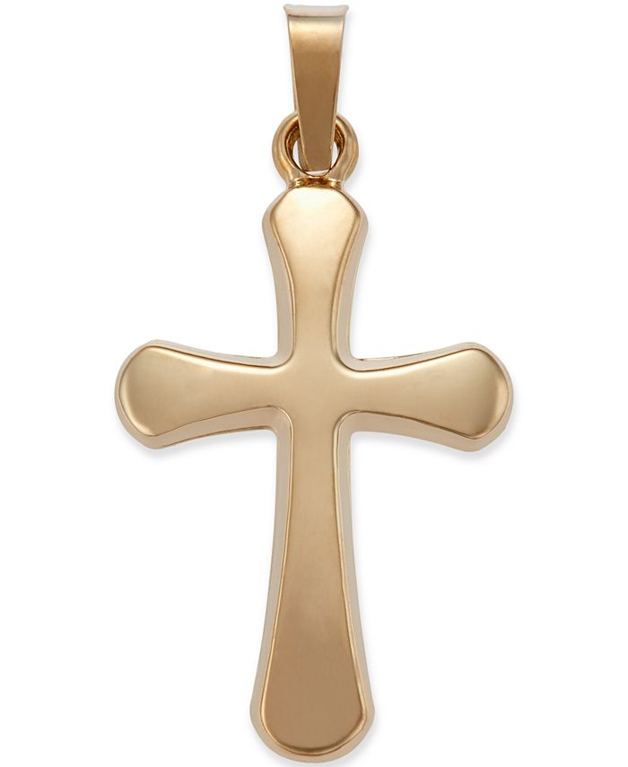 Macy's - Rounded Cross Pendant in 14k Yellow Gold