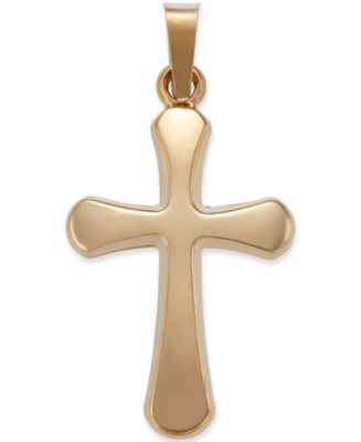 Macy's Rounded Cross Pendant in 14k Yellow Gold - Macy's