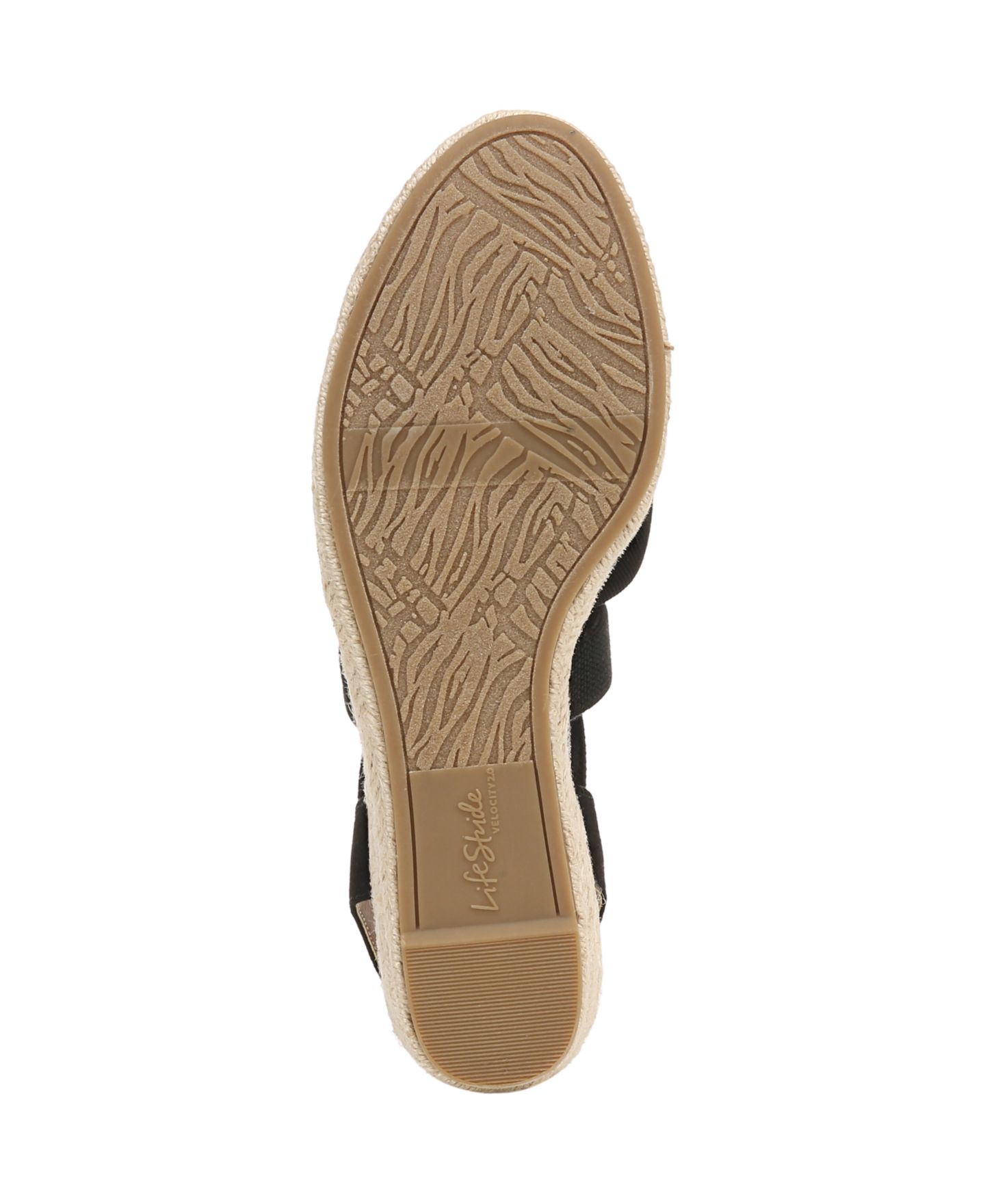 Женские сандалии LifeStride Kimball Wedge Espadrilles, цвет: Чёрный холщовый — фото 5