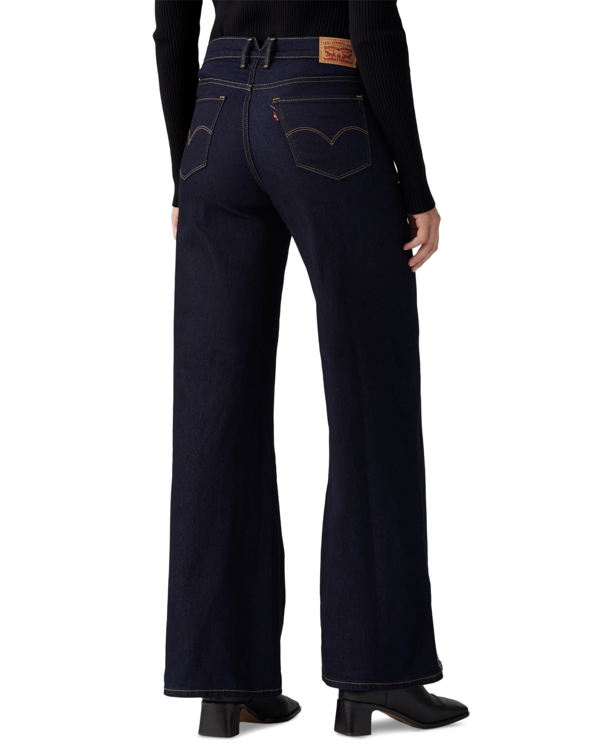 Levi's Women's 318 Shaping Stellar-stretch Wide-leg Jeans In Darkest Sky