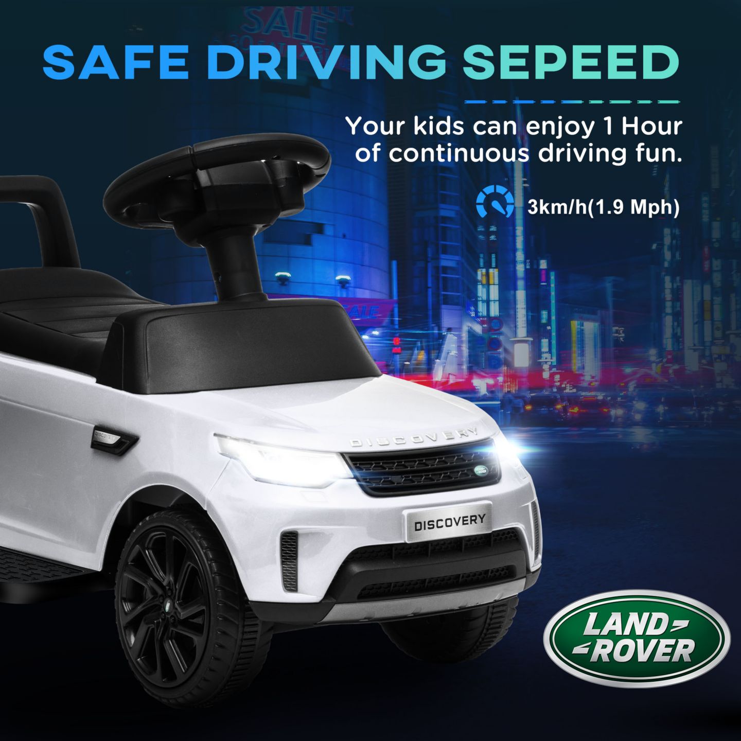 Детская игрушка Qaba 2 in 1 Land Rover Licensed 6V Ride-On Car, 51 lbs, Ages 18 months to 5 years, цвет: Белый — фото 7