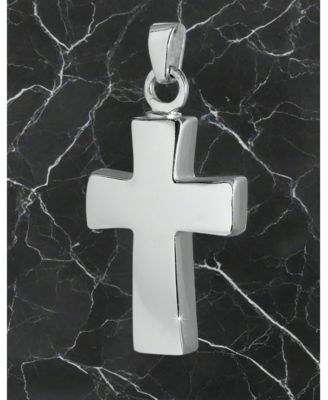 Sterling Silver Cross Cremation 1 1/2 inch Pendant with 18 inch Necklace