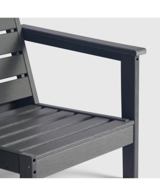 Outdoor Patio HDPE Right Arm Facing Sectional Gray Corner Club Chair with Patio Cushions