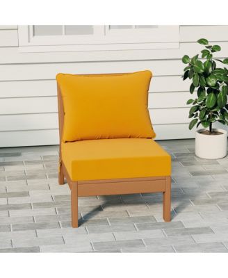 Outdoor HDPE Deep Seating Modular Armless Patio Chair with Cushions